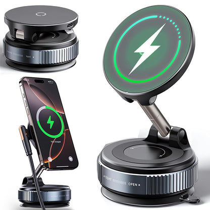 Support Magnétique Voiture avec Recharge Sans Fil – Fixation Ultra-Solide & Rotation 360°