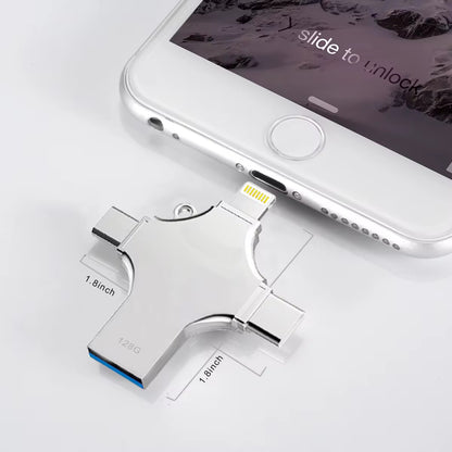 Clé USB multifonction 4-en-1 – Stockez, transférez, libérez de l’espace !