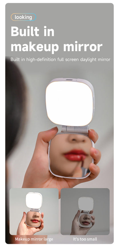 Lampe selfie LED magnétique avec rotation 360°, lumière douce et fixation stable. Idéale pour selfies, vidéos, TikTok et appels vidéo.