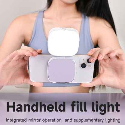 Lampe selfie LED magnétique avec rotation 360°, lumière douce et fixation stable. Idéale pour selfies, vidéos, TikTok et appels vidéo.